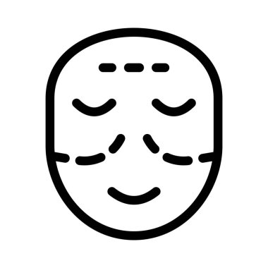 Beyaz bir arkaplanda yüz cerrahisi izi var