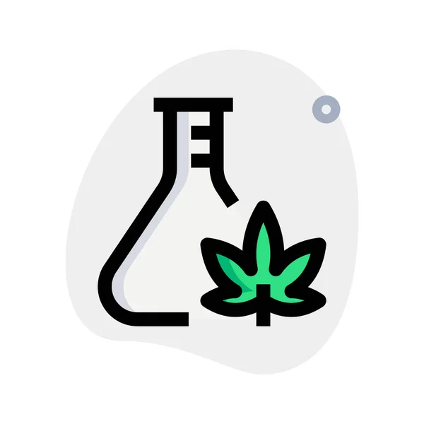 Frasco Laboratorio Cultivados Marihuana Cannabis Aislado Sobre Fondo Blanco — Vector de stock