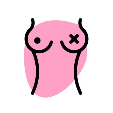 Kanser hastaları için göğüs ameliyatı beyaz arka planda izole edilmiş.