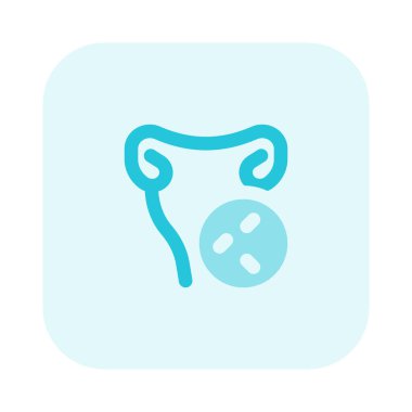 Beyaz arka planda izole edilmiş bakteri bulaşmış rahim.