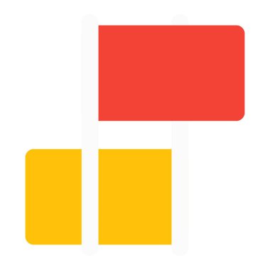 İstasyonda sinyaller için bayraklar kullanılır.