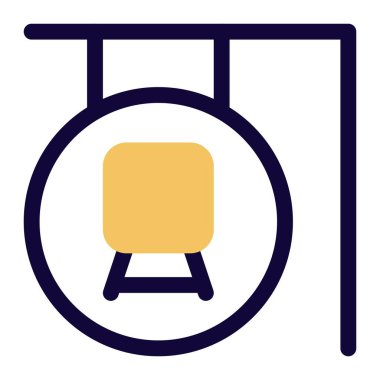 Tren hizmetleri yönlendirme bilgi işareti.