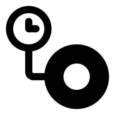 Bir lastiği şişirmek için taşınabilir hava pompası.