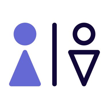 Kullanıcıları tuvaletlere yönlendiren sembol.