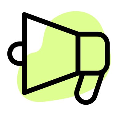 Kalabalık iletişimi için sesi yükselten el bilgisayarı.