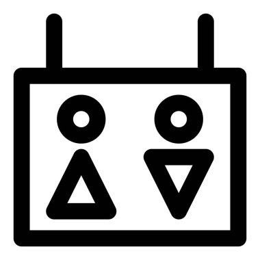 Görsel gösterge tuvaletlere yöneltiliyor.