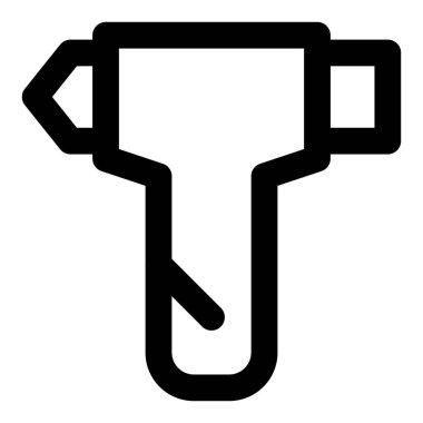 Acil durumlarda kırmak için tasarlanmış bir araç.