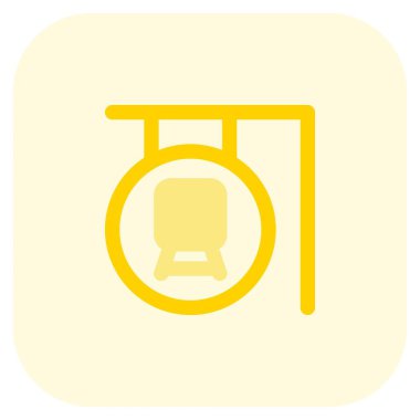 Tren hizmetleri yönlendirme bilgi işareti.