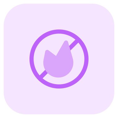 Açık alevlerin yasaklanmasını simgeleyen sembol.