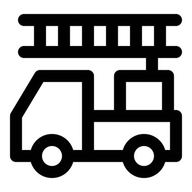 İtfaiyeyi kurtarmak için merdiveni olan bir araç..