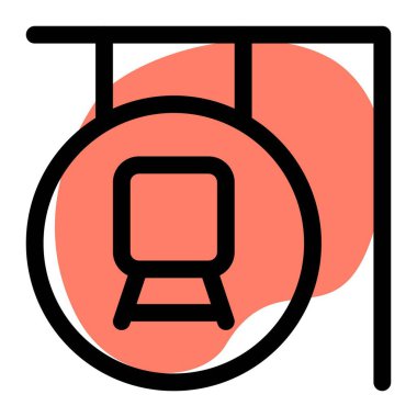 Tren hizmetleri yönlendirme bilgi işareti.