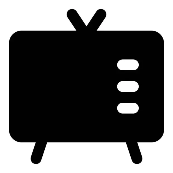 Altmodischer Fernseher Mit Antenne — Stockvektor