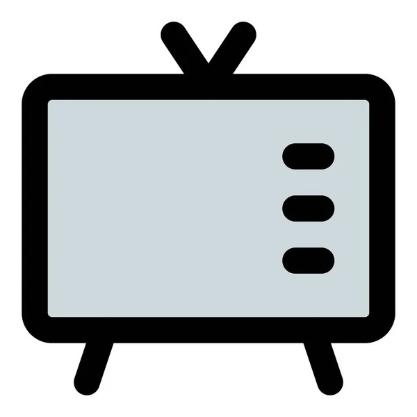 Altmodischer Fernseher Mit Antenne — Stockvektor