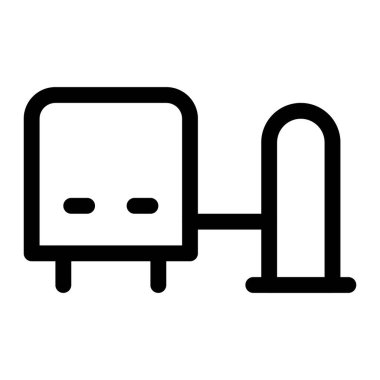 Şarj için çıkış noktasına bağlı otobüs.