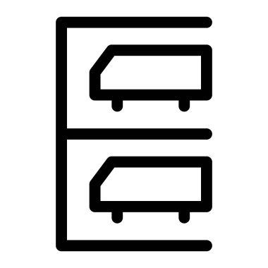 Belirlenmiş bölgede düzenli otobüs parkı.