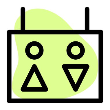 Tuvaletlerin yerini gösteren bir imza..