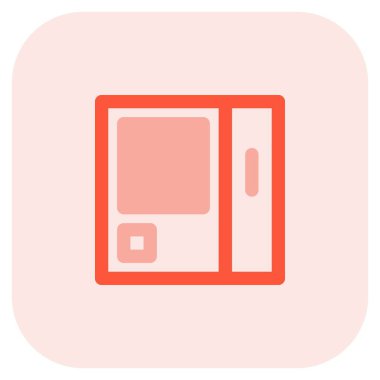 Atıştırmalık ve içecek sunan otomatik bir makine.