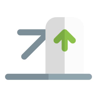 Dönen bariyer sistemiyle giriş kapısı.