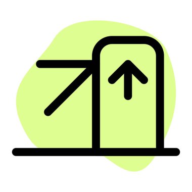 Dönen bariyer sistemiyle giriş kapısı.