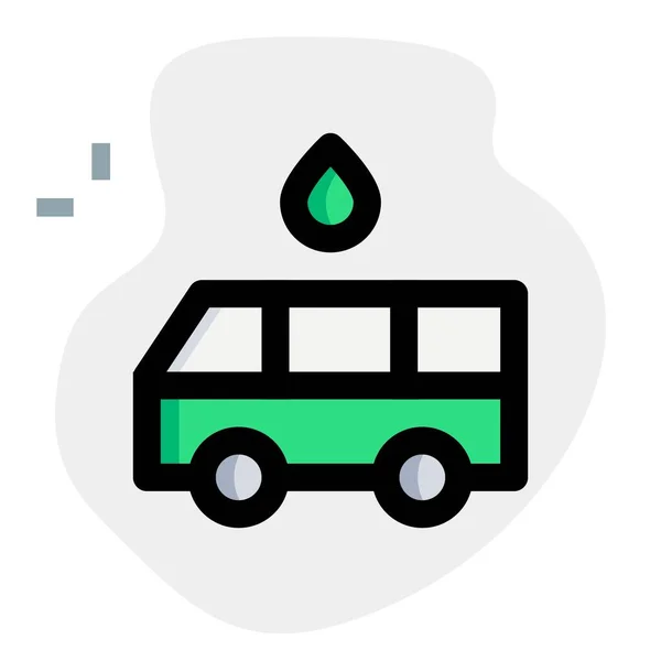 Autobús Cero Emisiones Alimentado Por Hidrógeno Sostenible — Archivo Imágenes Vectoriales