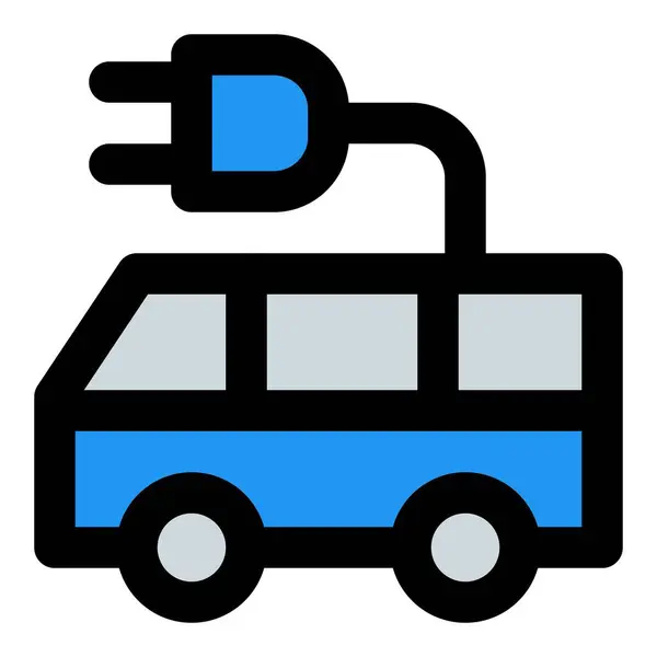 Тихий Экологически Чистый Электрический Автобус Городского Транспорта — стоковый вектор