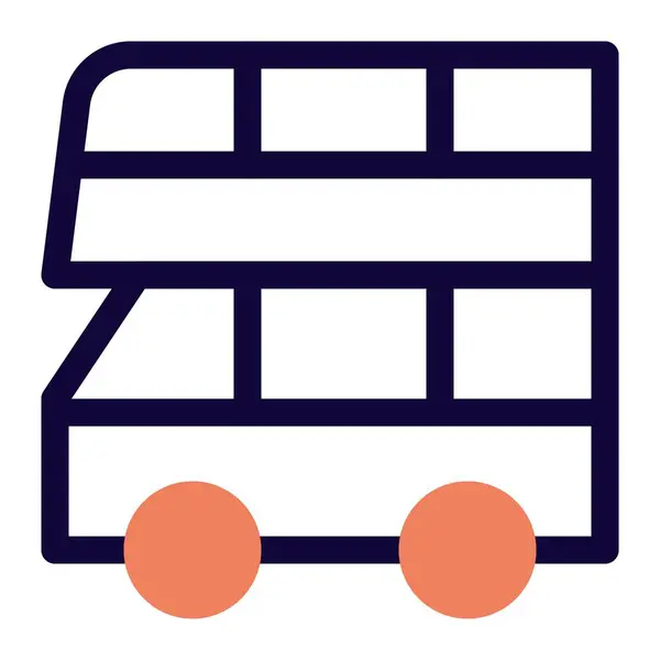 Double Decker Two Storey Bus Transportation — Stock Vector