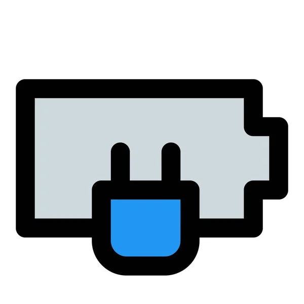 Recharger Batterie Aide Une Prise Électrique — Image vectorielle