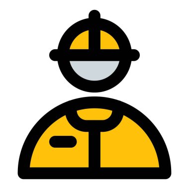 Petrol endüstrisi mühendisi ve güvenlik üniforması.