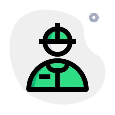 Petrol endüstrisi mühendisi ve güvenlik üniforması.