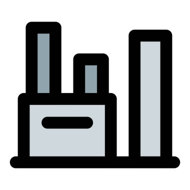 Hammadde işlemek için kullanılan endüstriyel rafineri.