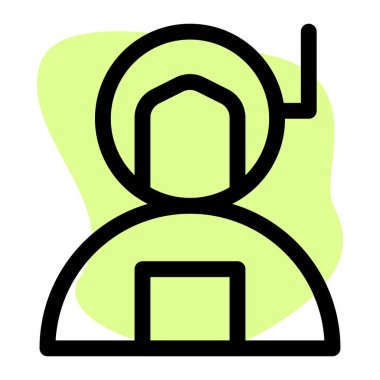 Bir astronot özel uzay kıyafeti giyer..