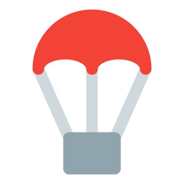 İniş için paraşüte bağlı sepet.