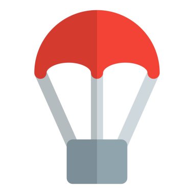 İniş için paraşüte bağlı sepet.