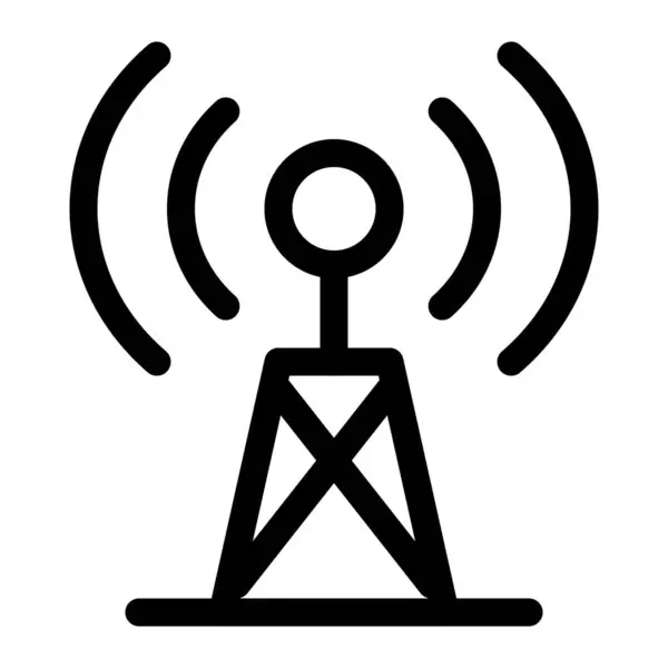 Signal Tower Transmitting Communication Signals — Stock Vector
