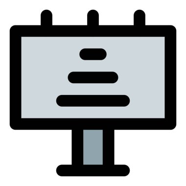 Dışarıdaki ileti göstergeleri için reklam panoları kullanılıyor.