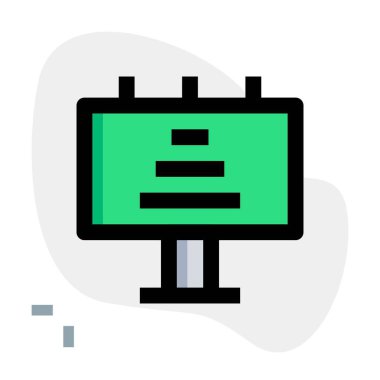 Dışarıdaki ileti göstergeleri için reklam panoları kullanılıyor.