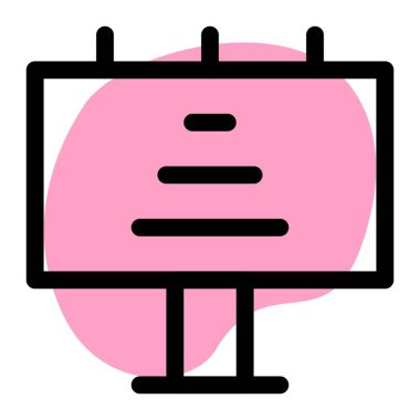 Dışarıdaki ileti göstergeleri için reklam panoları kullanılıyor.