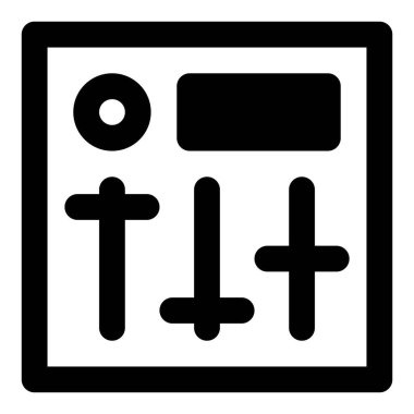 Çok sayıda denetim düğmesi içeren ses karıştırıcı.