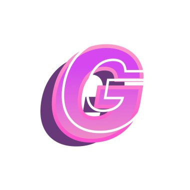 Parlak neon yazı tipinin büyük G 'si.