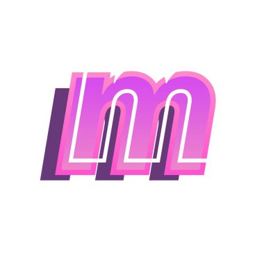 Yazı tipinde klasik parlayan m.