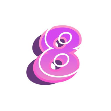 Vintage neon tarzında sekiz numara.