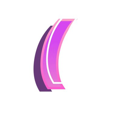 Pembe neon açık parantez içinde parlıyor.
