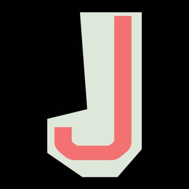 Kağıttan kesilmiş kalın alfabe J.