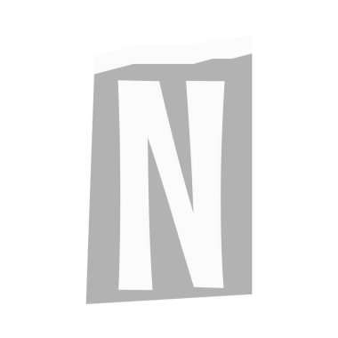 Tasarımcı kağıdındaki büyük harf N.