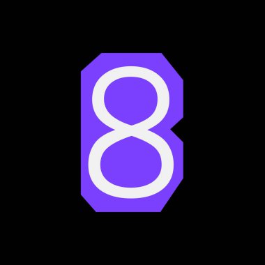 Renkli bir kesikle 8 vurgulanmış.