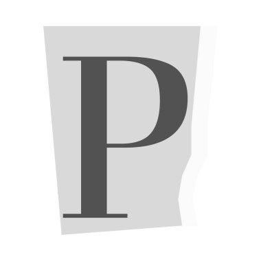 Kesme desenli büyük harf P.