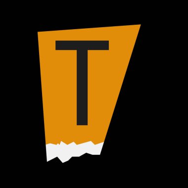 Büyük harf T 'nin eşsiz tasarımı.