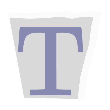 Kağıt kesimli tasarımı olan büyük harf T.