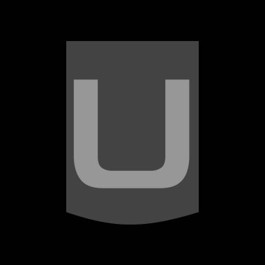 Kesme desenli büyük harf U.