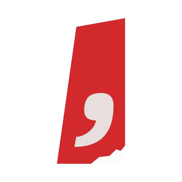 Comma Symbol Used Cutout Design — Stock Vector